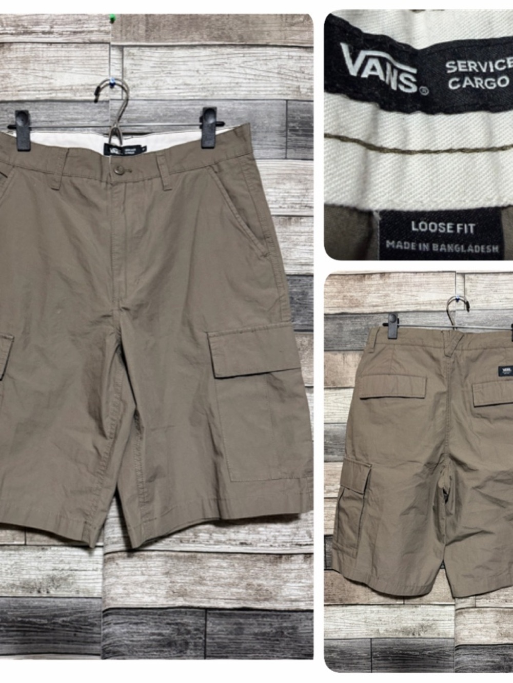 Vans Loose Fit Service Cargo Shorts Men’s 31 (Inseam 11) 100% Cotton